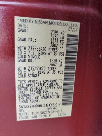 2017 NISSAN MURANO S - 5N1AZ2MH0HN180547