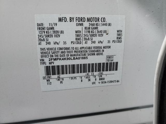 2FMPK4K90LBA01885 Ford Edge Titanium