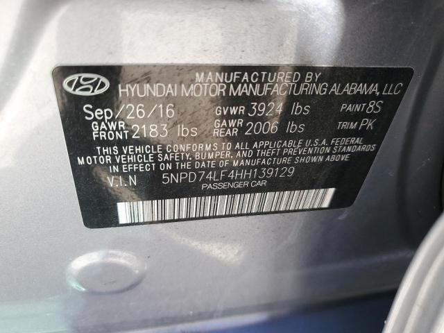 5NPD74LF4HH139129 Hyundai ELANTRA SE