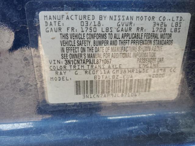 3N1CN7AP9JL871067 Nissan VERSA S