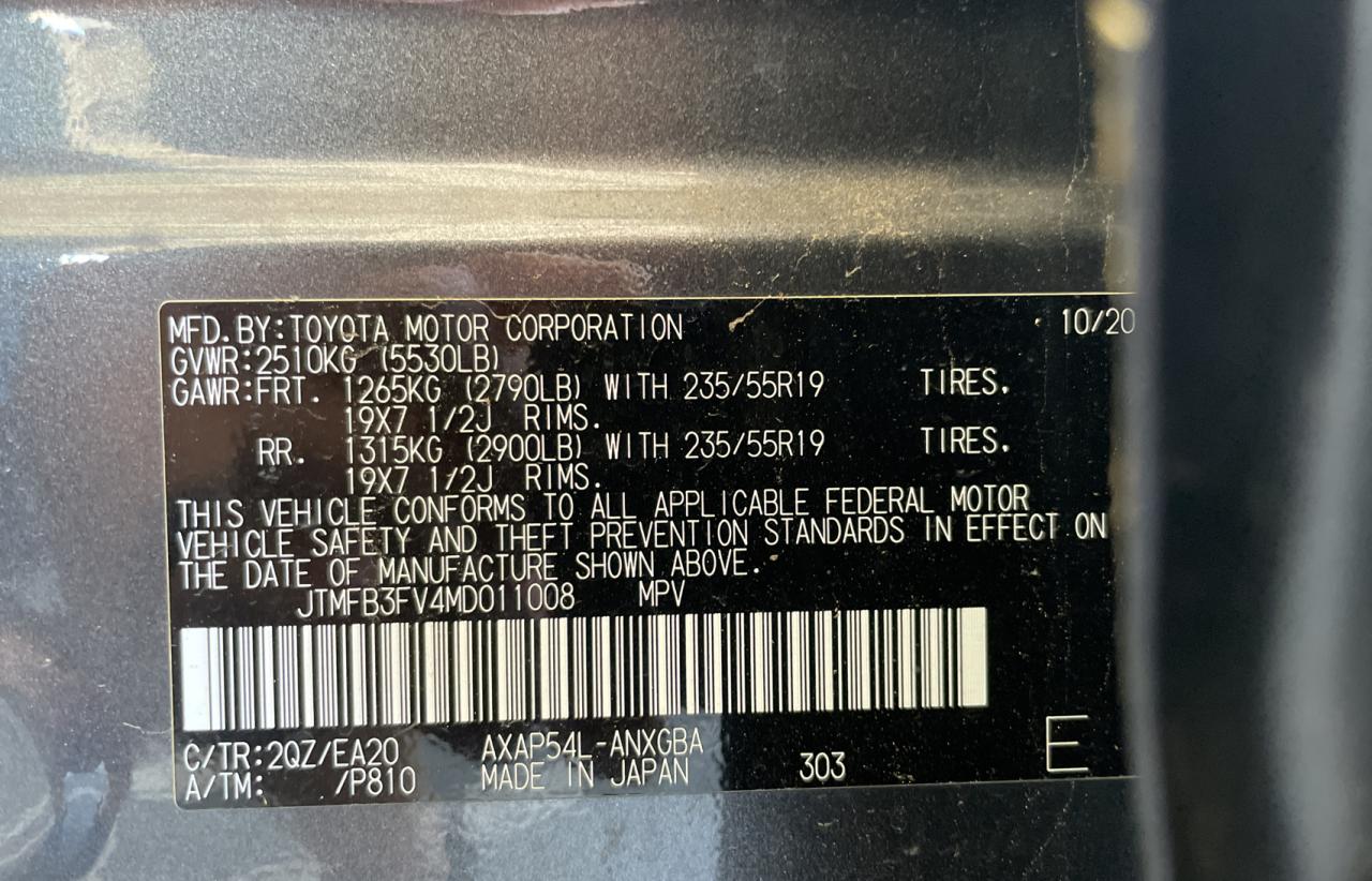 VIN: JTMFB3FV4MD011008 2021 TOYOTA RAV4