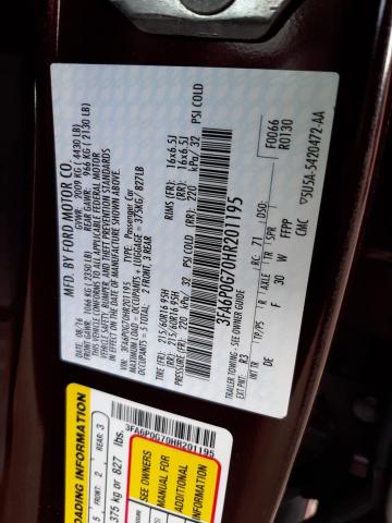 3FA6P0G70HR201195 Ford FUSION S
