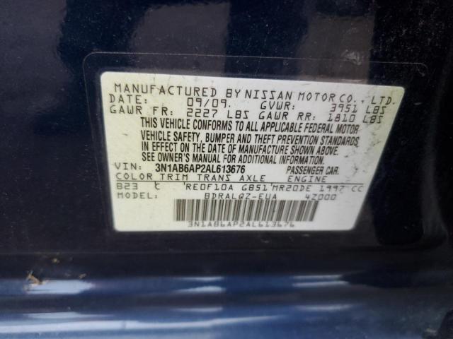 2010 Nissan Sentra 2.0 VIN: 3N1AB6AP2AL613676 Lot: 47955614