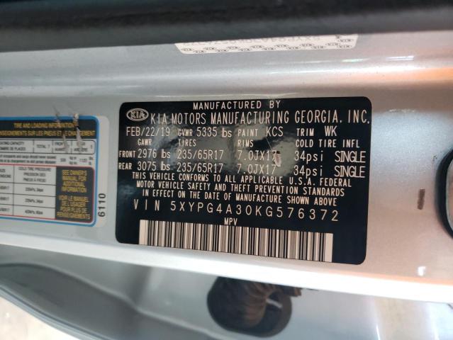 5XYPG4A30KG576372 KIA SORENTO L