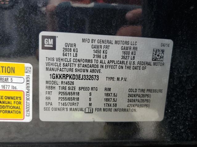 2014 GMC Acadia Sle VIN: 1GKKRPKD3EJ332673 Lot: 66463853