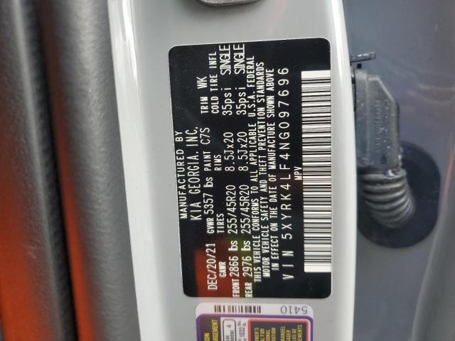 5XYRK4LF4NG097696 KIA SORENTO SX