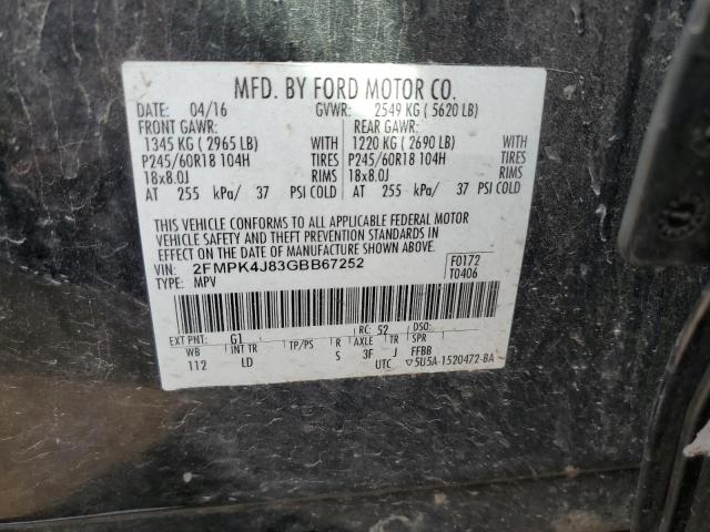 2FMPK4J83GBB67252 Ford EDGE SEL