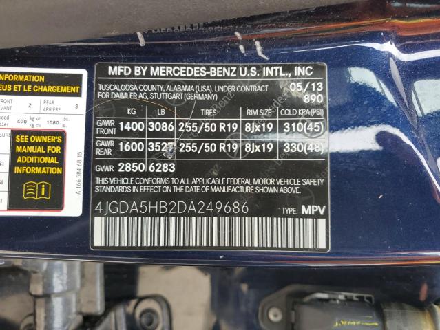 VIN 4JGDA5HB2DA249686 2013 Mercedes-Benz ML-Class, ... no.13