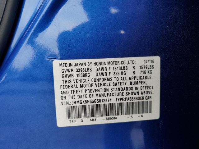 JHMGK5H55GS012874 Honda FIT LX
