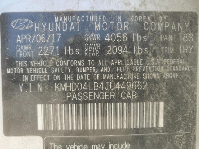 KMHD04LB4JU449662 Hyundai Elantra Sport