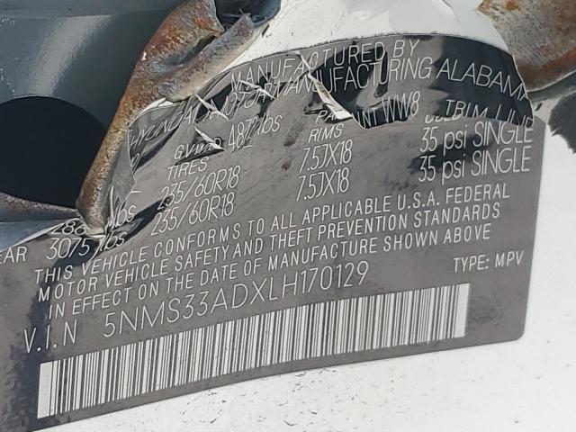 5NMS33ADXLH170129 2020 HYUNDAI SANTA FE
