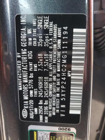 5XYP24HC2MG111194 KIA Telluride Lx