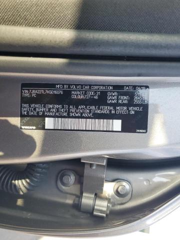 2019 VOLVO S60 T6 INS - 7JRA22TL7KG016076