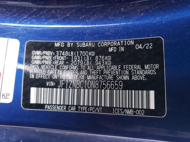 2022 TOYOTA GR 86 JF1ZNBC10N8756659