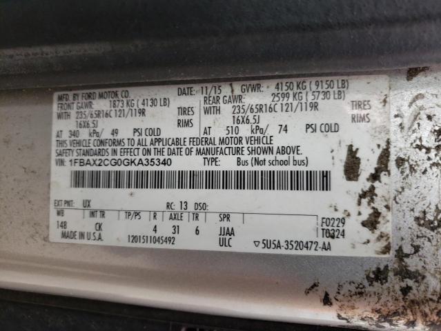 1FBAX2CG0GKA35340 Ford Transit T-350