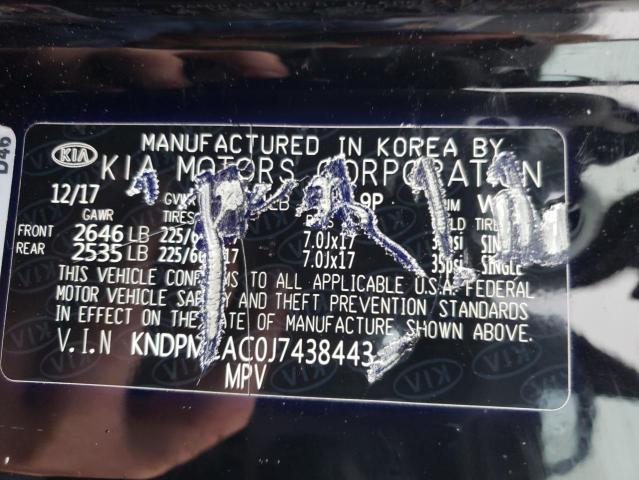 KNDPMCAC0J7438443 KIA Sportage Lx