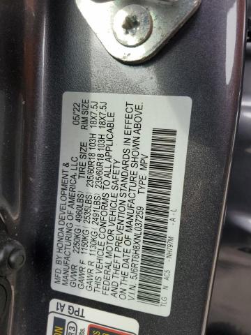 5J6RT6H8XNL037259 | 2022 HONDA CR-V EXL