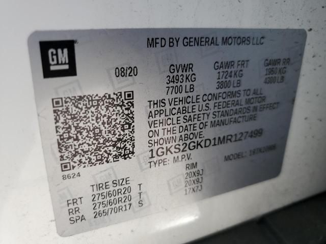 1GKS2GKD1MR127499 GMC Yukon Xl K1500 Slt