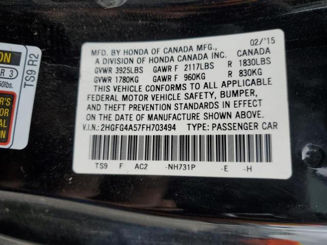 2HGFG4A57FH703494 Honda CIVIC SI