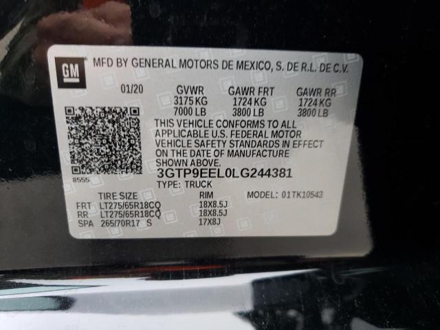 3GTP9EEL0LG244381 GMC Sierra K1500 At4