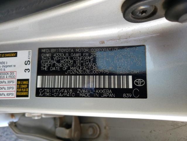 JTDZN3EU3EJ007175 Toyota PRIUS V