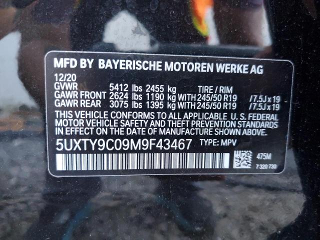 5UXTY9C09M9F43467 2021 BMW X3, photo no. 14