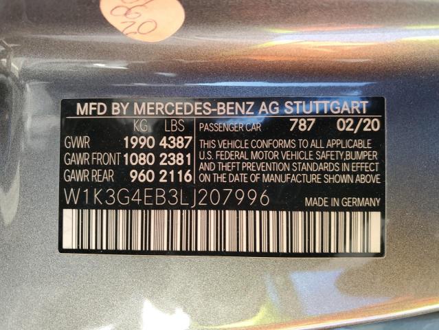 W1K3G4EB3LJ207996 Mercedes-Benz A 220