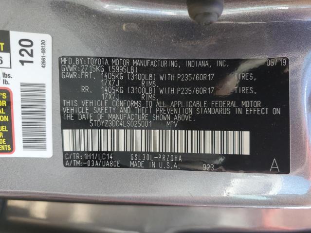 5TDYZ3DC4LS025001 Toyota All Models SIENNA XLE 12