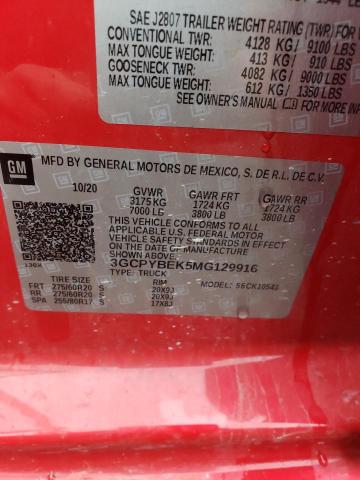 3GCPYBEK5MG129916 Chevrolet Silverado K1500 Custom