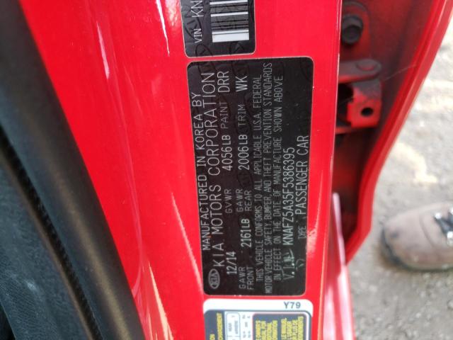 KNAFZ5A35F5386395 KIA FORTE SX