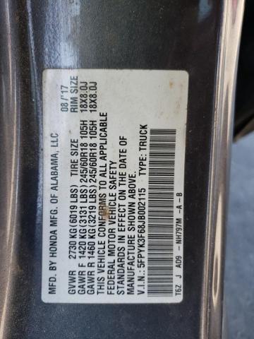 5FPYK3F68JB002115 Honda Ridgeline Rtl