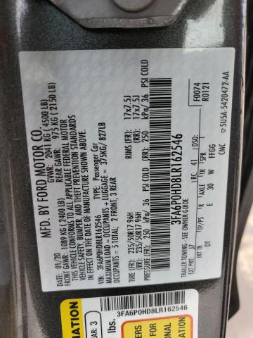 3FA6P0HD8LR162546 Ford Fusion SE 12