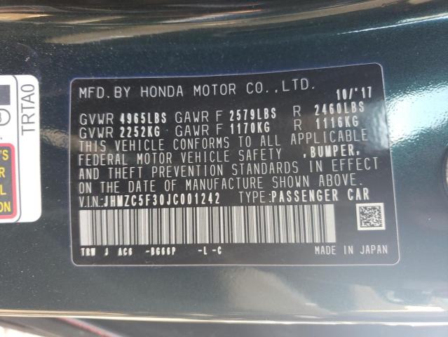 2018 HONDA CLARITY TO - JHMZC5F30JC001242