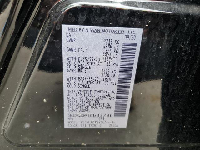 5N1DR2DMXLC633796 Nissan Pathfinder Platinum