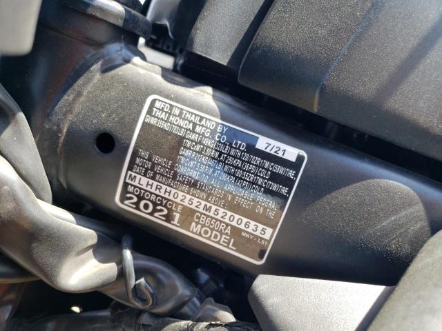 2021 HONDA CB650 RA MLHRH0252M5200635