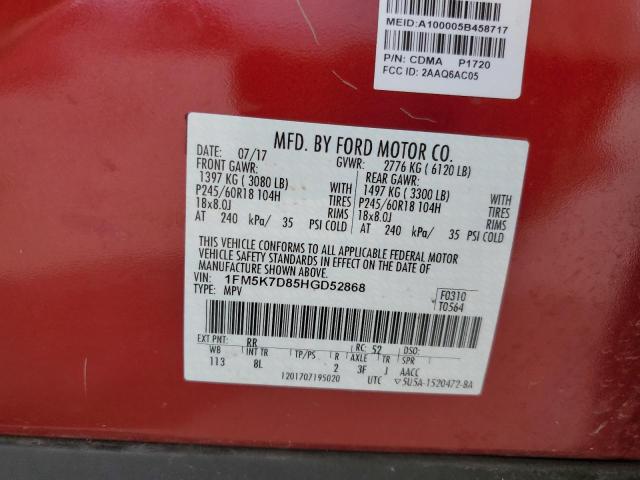 1FM5K7D85HGD52868 Ford EXPLORER XLT