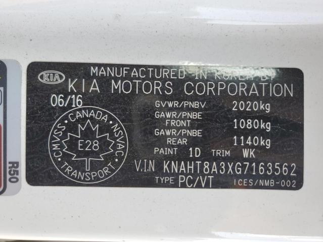 2016 KIA RONDO KNAHT8A3XG7163562