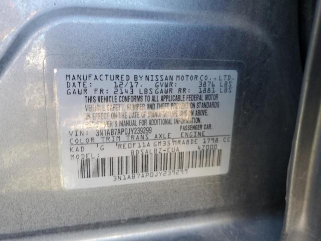 3N1AB7AP0JY239299 Nissan SENTRA S