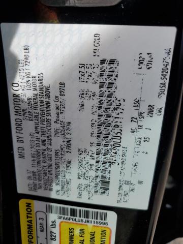 3FA6P0LU5JR115995 Ford Fusion Se Hybrid