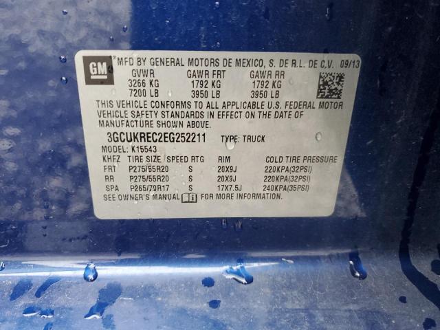 3GCUKREC2EG252211 Chevrolet Silverado K1500 Lt