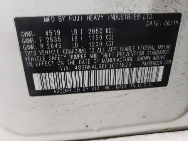 4S3BNAL68F3071826 Subaru Legacy 2.5i Limited