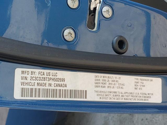 2C3CDZBT3PH502699 Dodge Challenger R/t