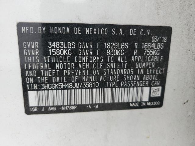 3HGGK5H48JM735810 Honda FIT LX