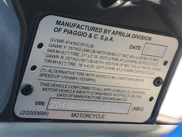 2022 APRILIA TUAREG 660 - ZD4XBUA04NS000064