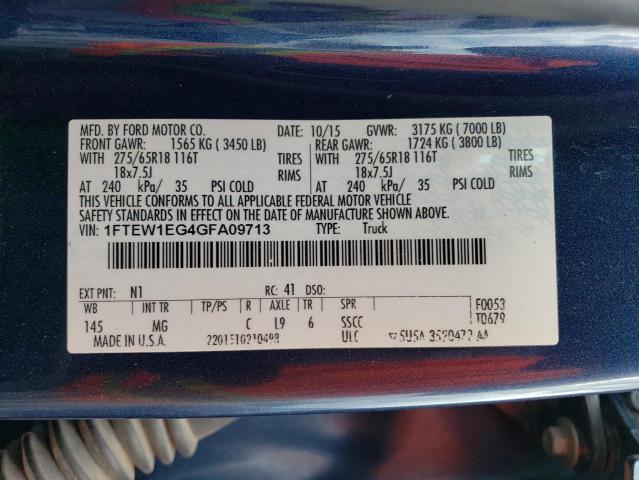 1FTEW1EG4GFA09713 Ford F150 Supercrew