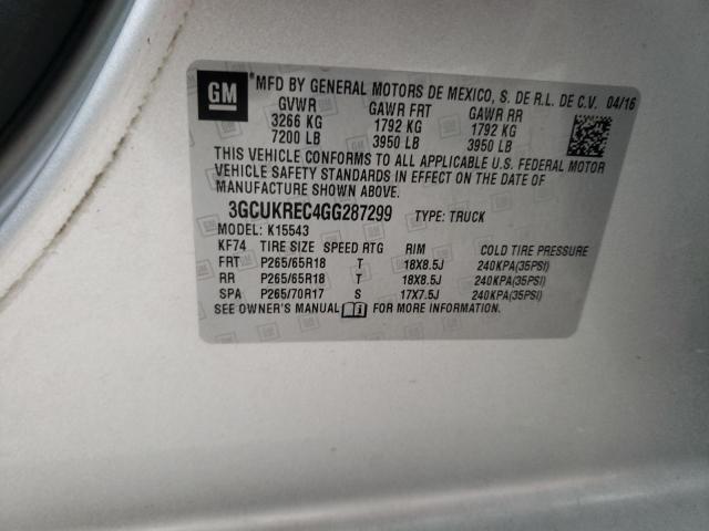 2016 CHEVROLET SILV1500 4 - 3GCUKREC4GG287299
