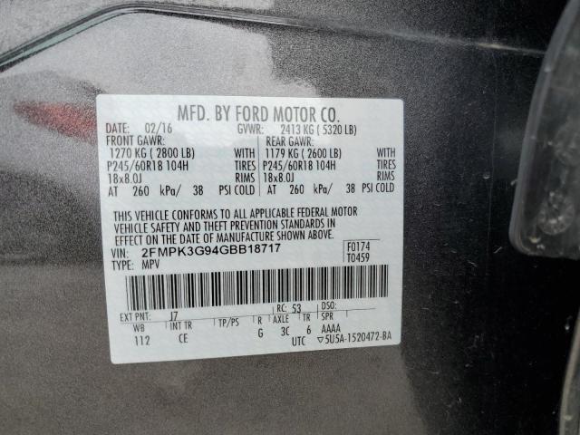 2FMPK3G94GBB18717 2016 FORD EDGE, photo no. 13