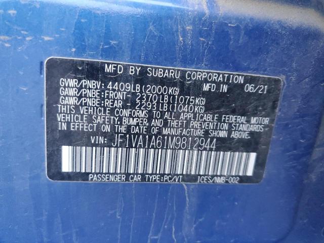 JF1VA1A61M9812944 Subaru WRX