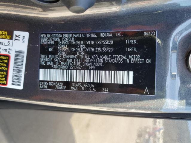 5TDKDRBH8PS510267 Toyota Highlander L