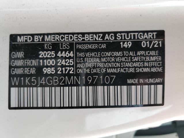 W1K5J4GB2MN197107 Mercedes-Benz CLA 250